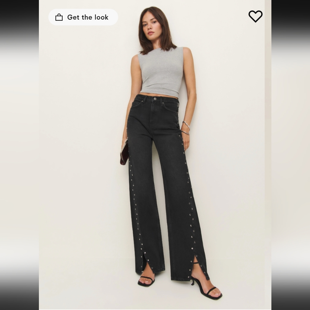 Reformation Black Straight Leg Jeans